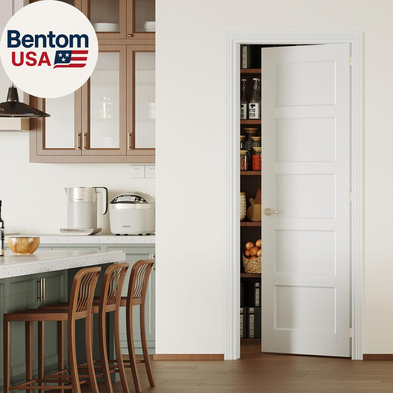 Pantry Door, 32" X 80", 5-Panel Core Bedroom Door with Prehung Interior Door Jam gallery