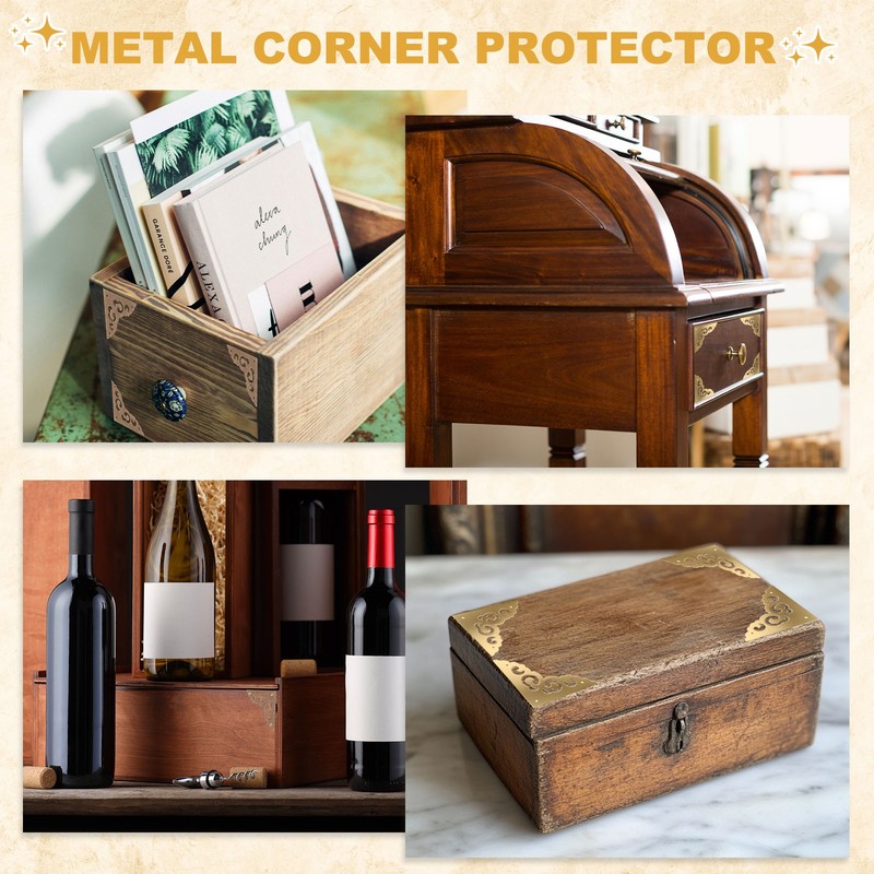 4Pcs Brass Corner Protector 2 Inch Metal Corner Protector (Brass) gallery