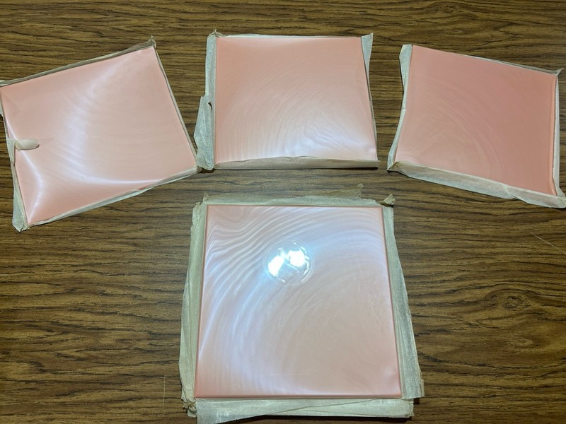 10 PC. Vintage TILECREST 8 1/2 inch square plastic tiles. NOS 60’s MCM FLAMINGO
