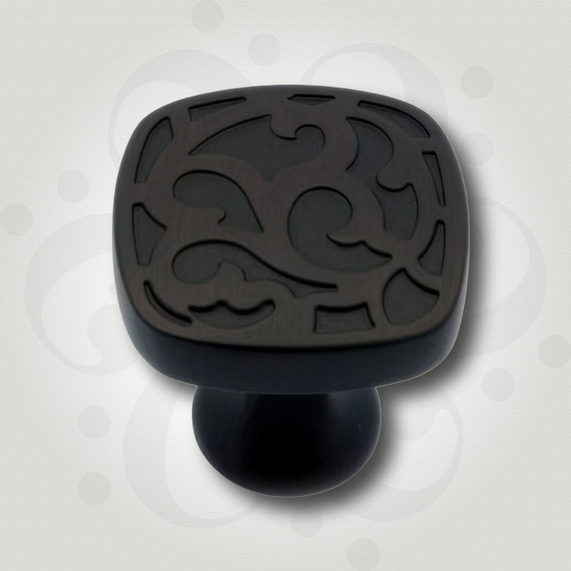 Allen Roth Aged Bronze Square Cabinet Knob 1-1/4” Decorative Scroll Hardware