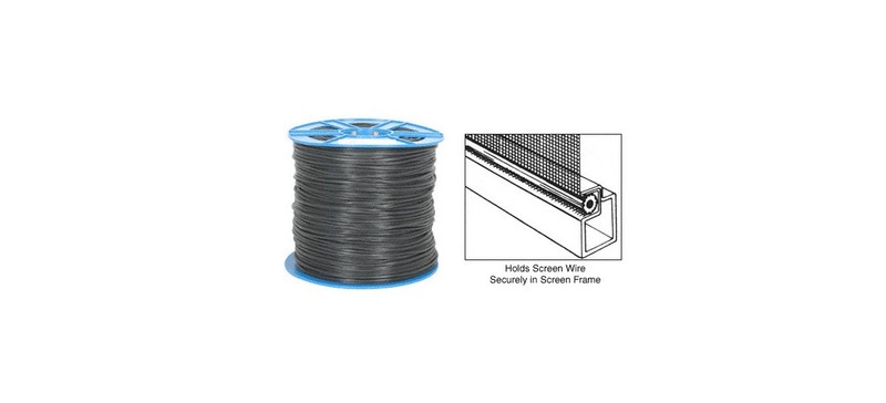 .190" Black Serrated Screen Retainer Spline Bulk 15 Pound Roll - 1090 Foot Roll gallery