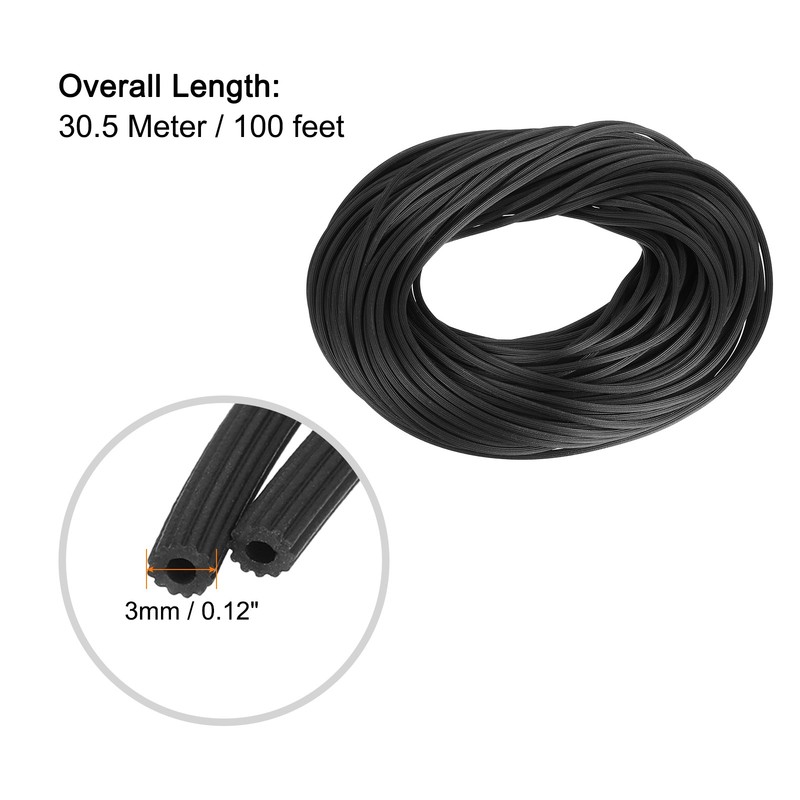 Screen Spline 0.12"x100" Round Window Screen Repair Retainer Spline Black gallery