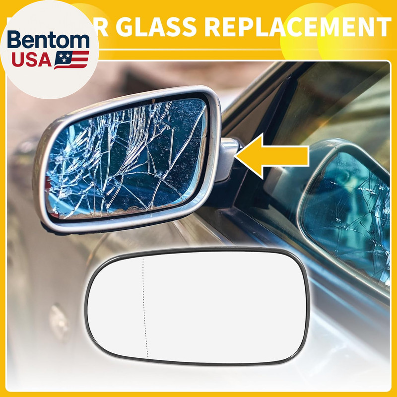 For Saab 9-5 9-3 9-3X Rearview Driver Left Side Heated Mirror Glass Double Curve gallery