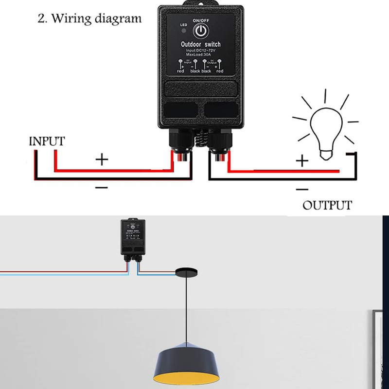 Wireless Relay Switch 12V Remote Control Switch DC12V/24V/48V/72V 30A Relay with gallery