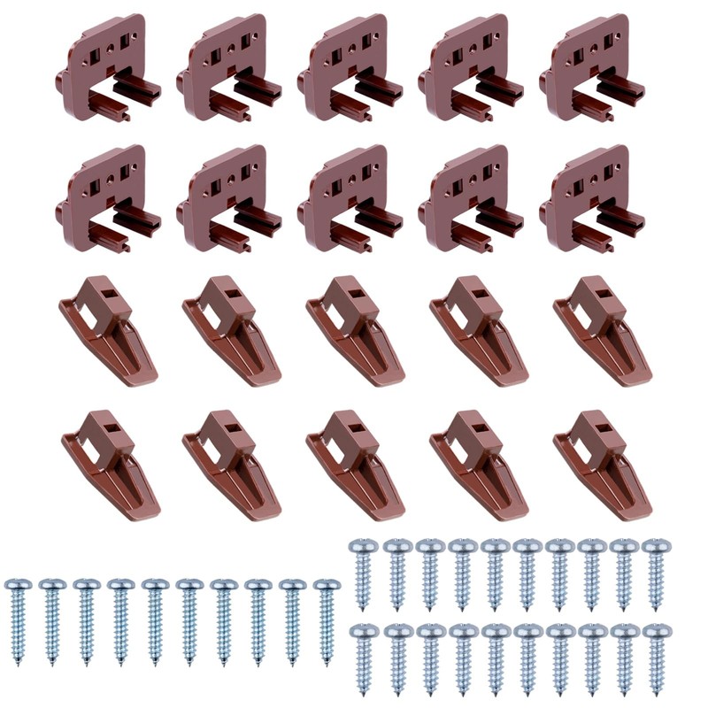 10 Drawer Slide Track Guide Glides – Replacement Parts for Dressers – Brown (10)