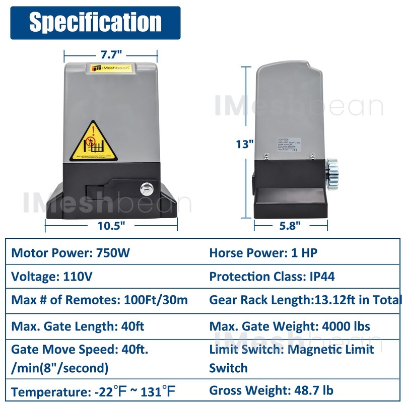 Automatic Sliding Gate Opener 4000lbs Rack Driven 2 Remote Controls 13.12FT Rack gallery