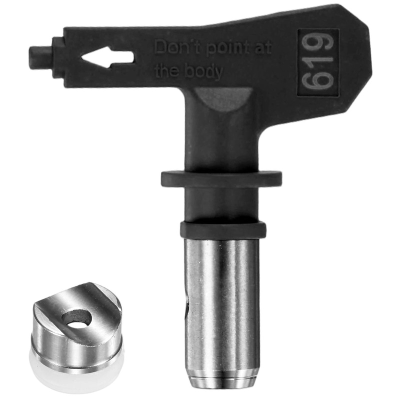 1-Set Paint Sprayer Tips Tungsten Steel with 1 Pad [Black, 619]