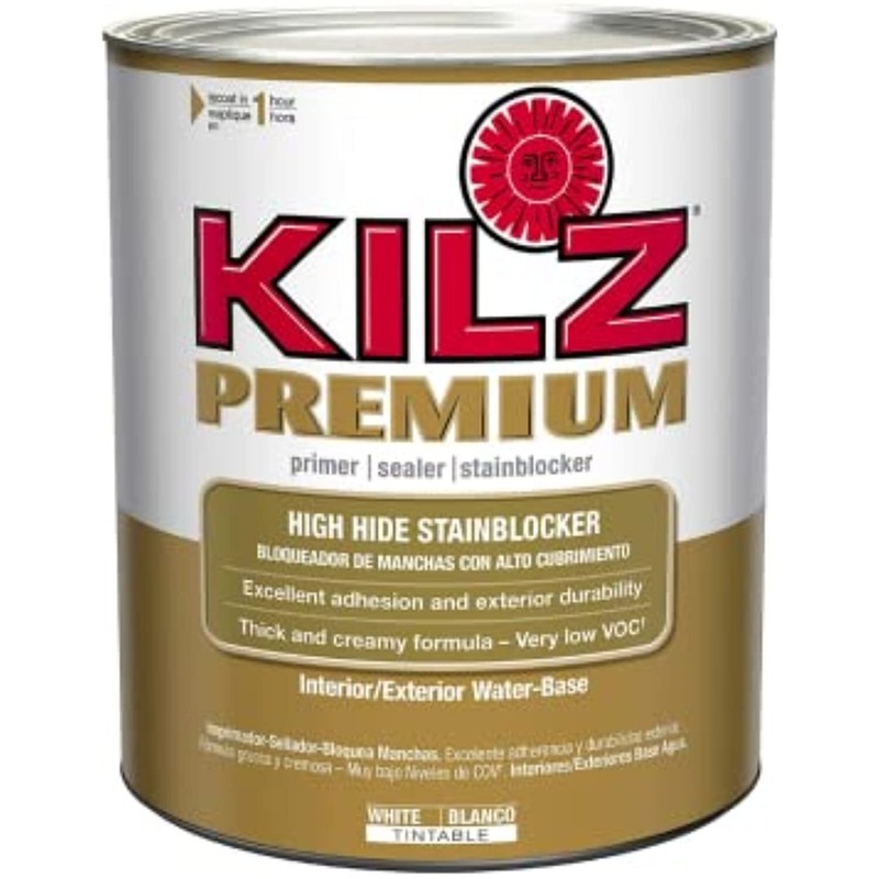 KILZ Premium High-Hide Stain Blocking Interior/Exterior Latex Primer/Sealer,