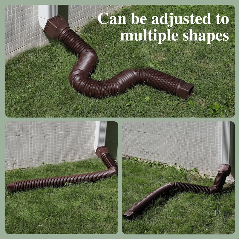 1 Pack Flexible Gutter Downspout Extensions Extendable from 21" to 67", Downs... gallery