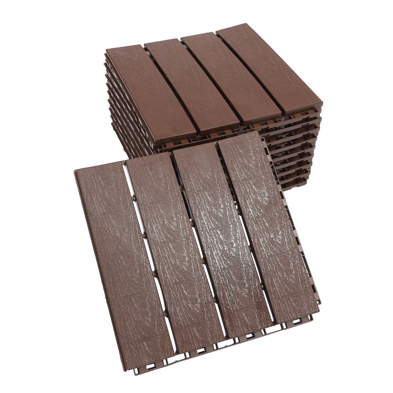 12x12" Plastic Interlocking Composite Decking Floor Deck Tiles Bacony Pavers gallery