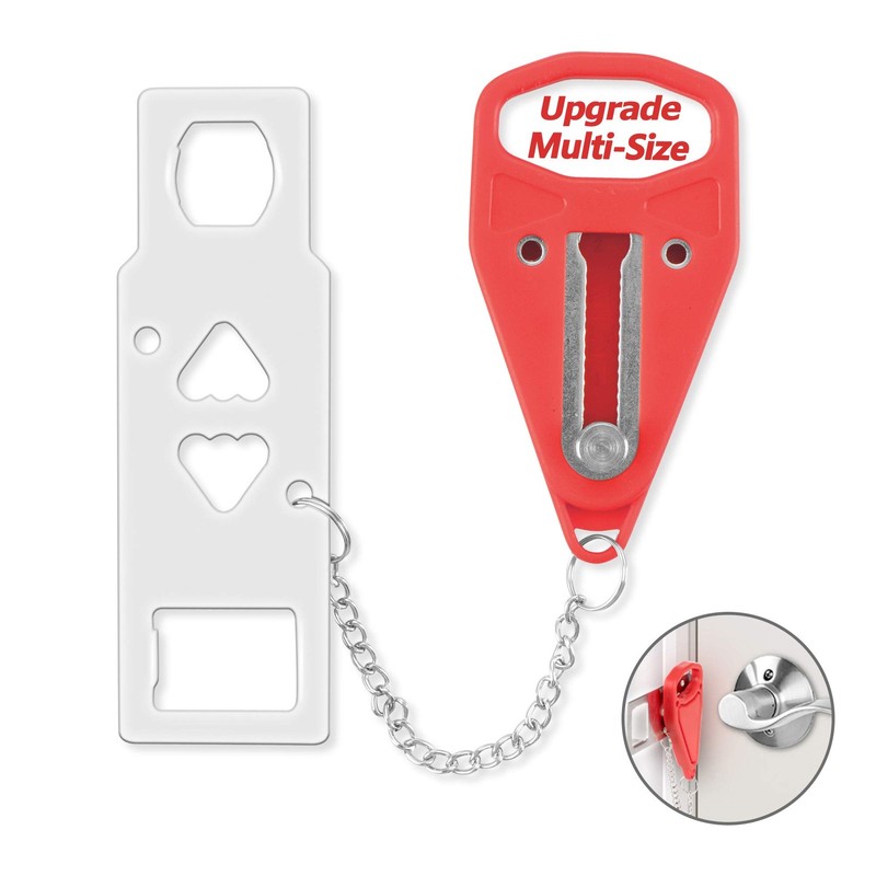 AceMining Portable Door Lock Home Security 1 Pack-Standard, Red