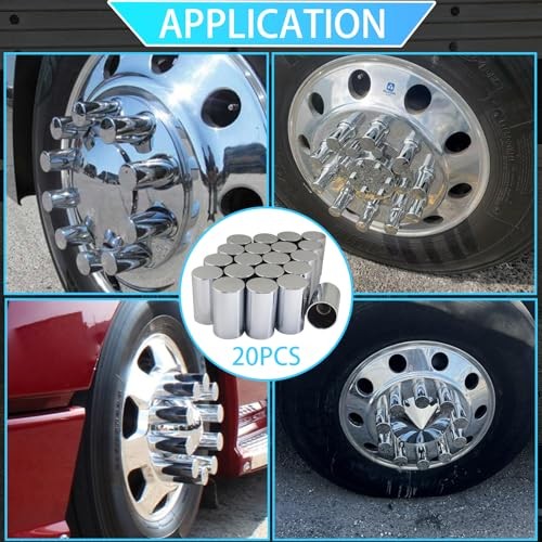33mm x 3-1/2" Thread On Flat Top Cylinder Lug Nuts Covers,ABS Chrome Plastic gallery