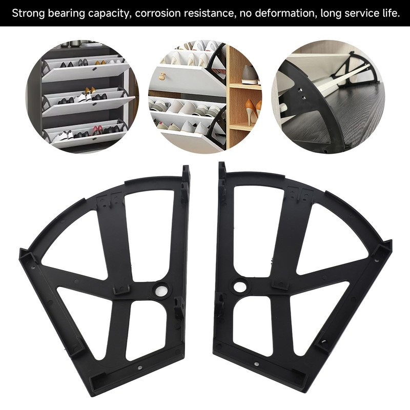 4Pcs Hinges for Shoe Racks, ABS Shoe Cabinet Hinge Replacement with 22Pcs Acc gallery