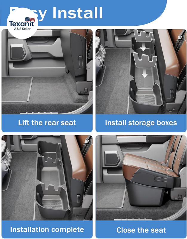 under Seat Storage Box Compatible with 2015-2026 Ford F-150 F150 Supercrew Cab, gallery