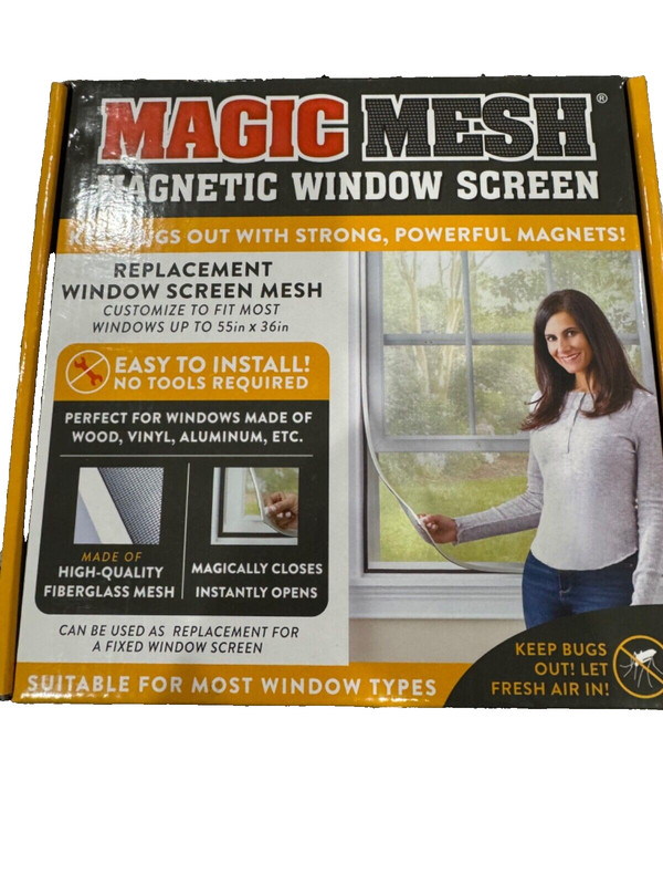 Magic Mesh Magnetic Window Screen Keeps Bugs Out and Fresh Air In. New