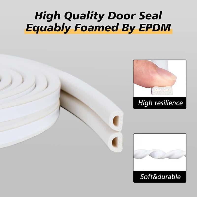 Self-Adhesive Door Window Weather Stripping Insulation Seal Strip White US gallery