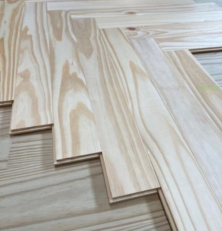 SOLID "NOT-FINISHED" Herringbone Pine Wood Flooring