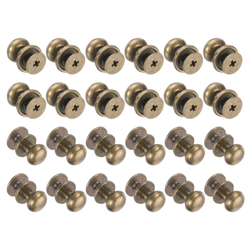 24pcs 0.34” x 0.38” Mini Round Knobs, Small Drawer Pulls, Bronze