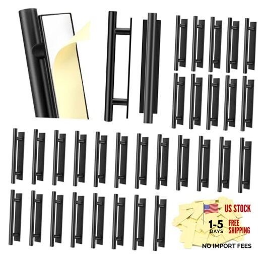 Self-Stick Push Pull Helper, 30 Pack Drawer Pulls ABS Plastic Adhesive Door
