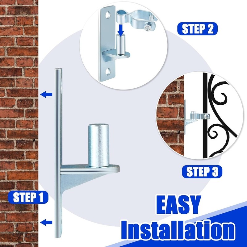 8 Pcs 1-3/8" Outdoor Gate Hinge Set - Weather Resistant & Long-Lasting gallery
