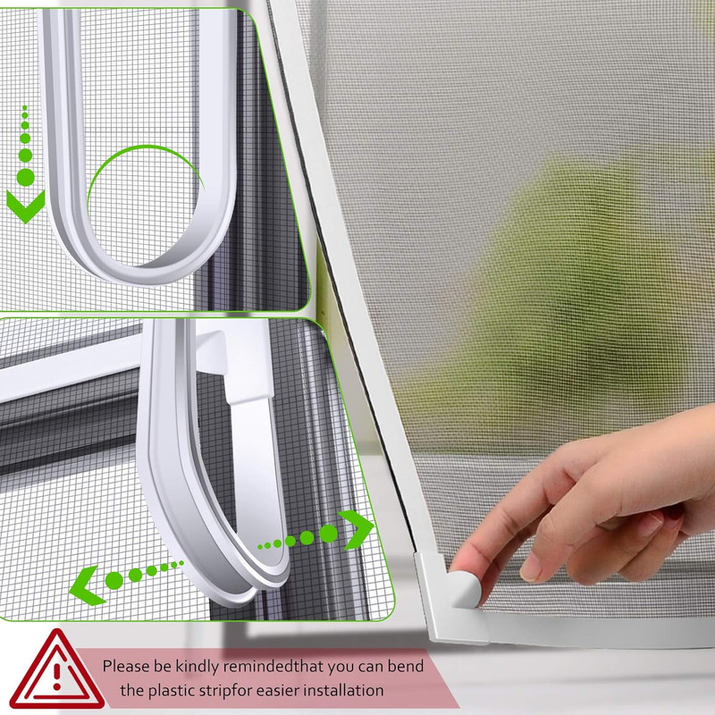 Magnetic Window Screen Adjustable DIY Window Net Fiberglass Fine Mesh Screen Pro gallery