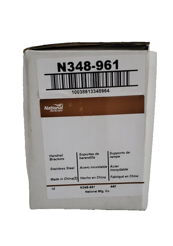 National Hardware N348-961 Bracket Stainless Steel Handrail 250 lb - 10 per Box