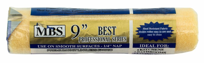 MBS 9" Roller Cover 1/4" Nap Professional Series Dense Polyester Fabric gallery