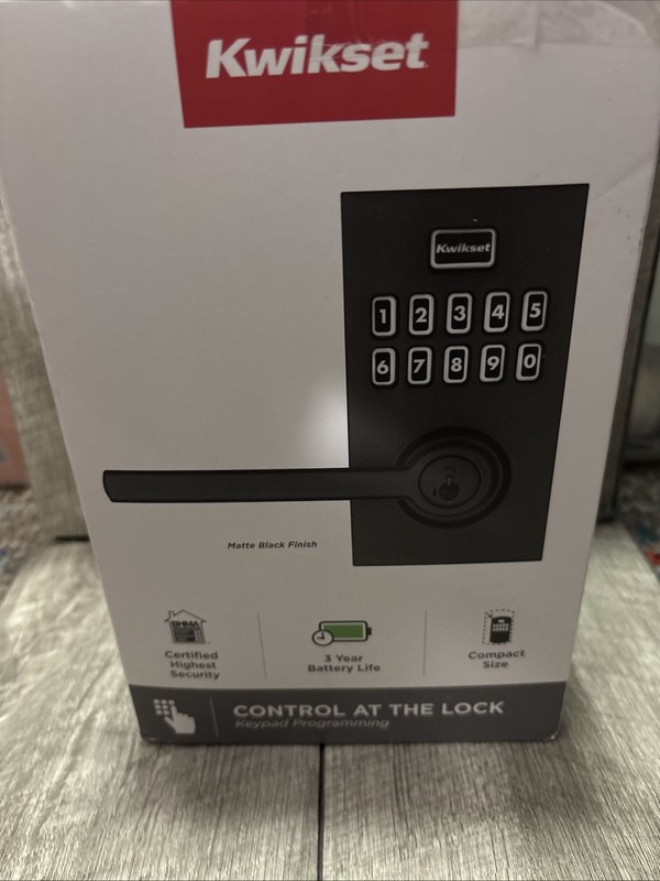 Kwikset SmartCode 917 Matte Black Keypad Electronic Door Handle w/ SmartKey