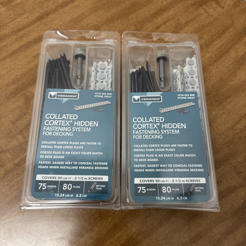 Collated Cortex Hidden Fastening System for Decking 2-1/2 In. Stone Gray 2 pack