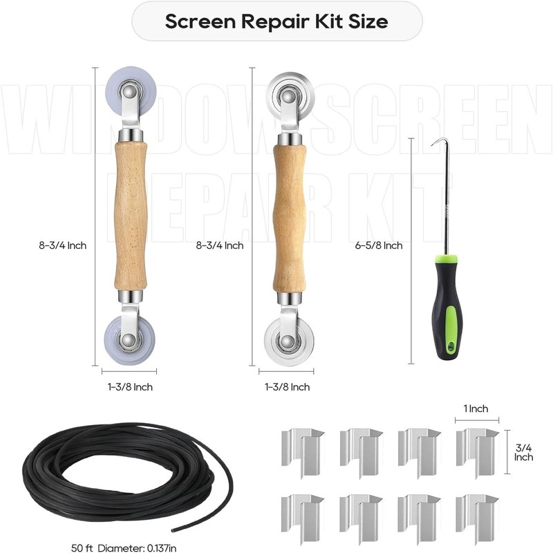 All-in-One Window Screen Kit with 59x106 Mesh, Roller, Clips for Quick Repairs gallery