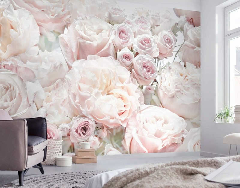368x254cm wallpaper mural Spring Roses pink floral photo bedroom wall art