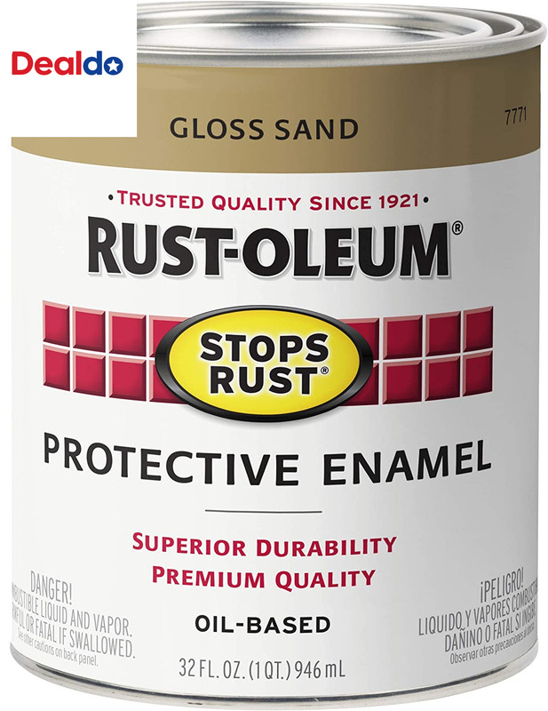 7771502 Stops Rust Brush on Paint, Quart, Gloss Sand, (Pack of 1) gallery