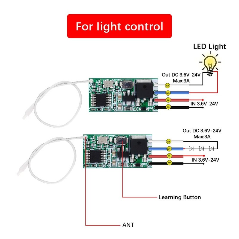 433M Universal Wireless RF Remote Control Switch DC 6V 12V 24V 1CH Channel Re... gallery