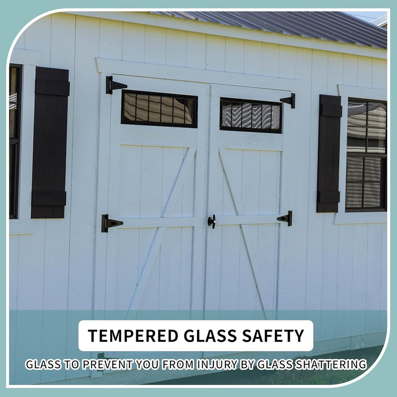 2 Pack Shed Window, Transom Windows 10" X 35" with Tempered Glass, Basement Gara gallery