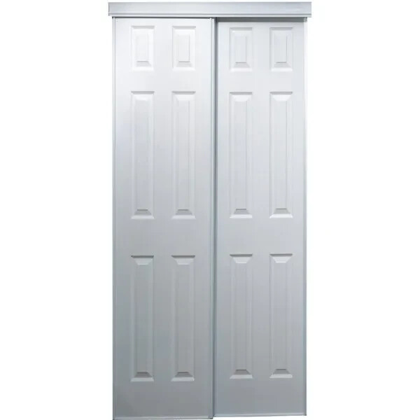 Truporte Series 106 60 In. X 80 In. Composite White Interior Sliding Door