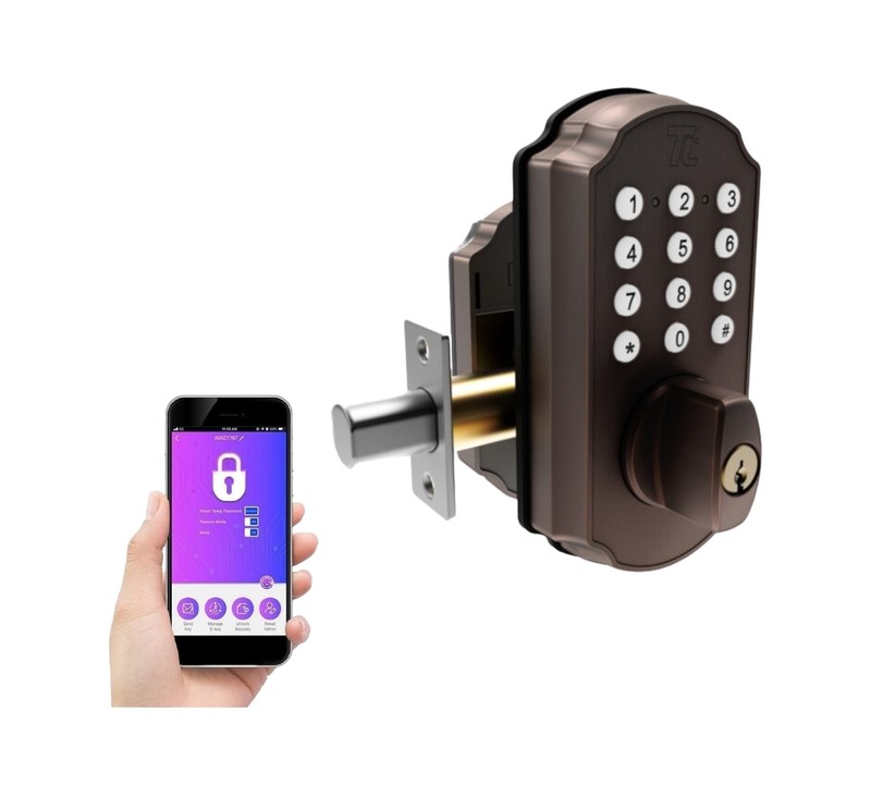 Turbolock TL115 Smartbolt Bluetooth Smart Door Lock Keypad Oil Brushed Bronze