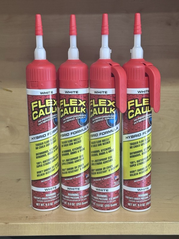 4 Flex Caulk, Waterproof & Weatherproof Hybrid Polymer Sealant Strong White 4