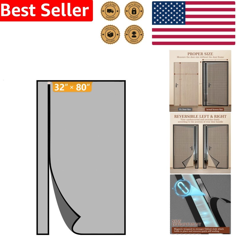 Heavy Duty Magnetic Screen Door Left Right Universal Opening 34