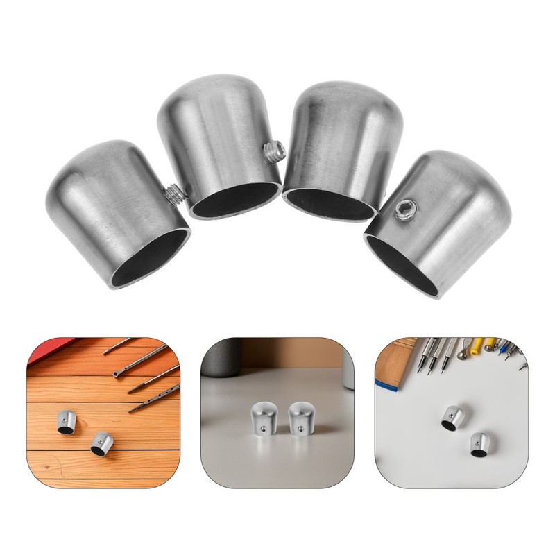 4 Pcs Hand Rail Fitting Handrail Fittings Guardrail End Cover Cap for gallery