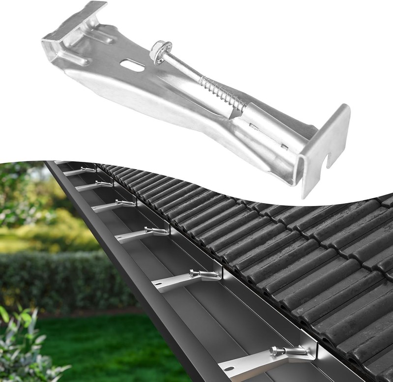 25Pack 5 Inch Gutter Hangers with Pre-Inserted Screw Hidden K-Style Aluminum …