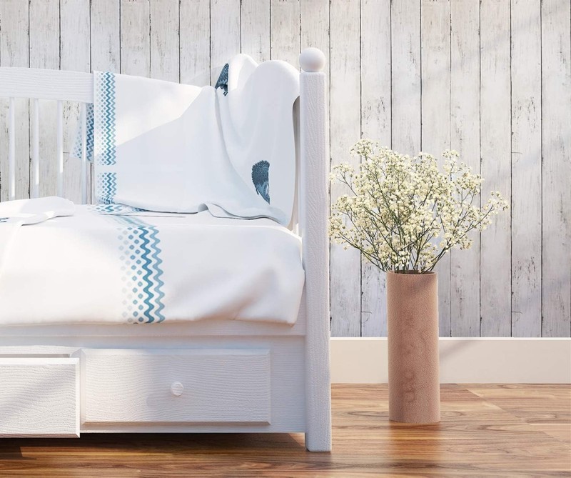 Removable Waterproof Shiplap Wallpaper - Perfect for Cabinets, Bedrooms & More gallery