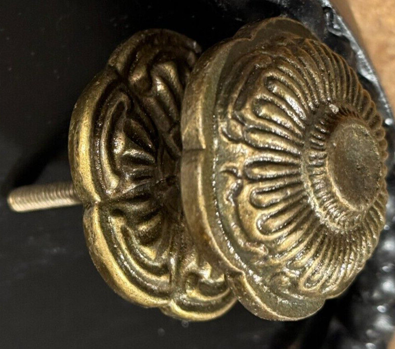 knob w/ backplate-Golden Bronze Hardware Furniture Metal Cabinet Drawer pull