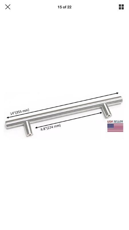 10 Quantity Kitchen Handles Stainless Steel T Bar Pull Knobs 14” See Desc(box55