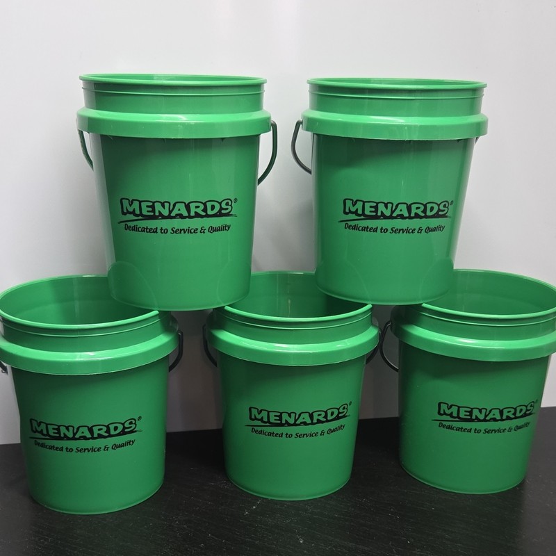 Lot of 5 menards mini buckets Steel Handle