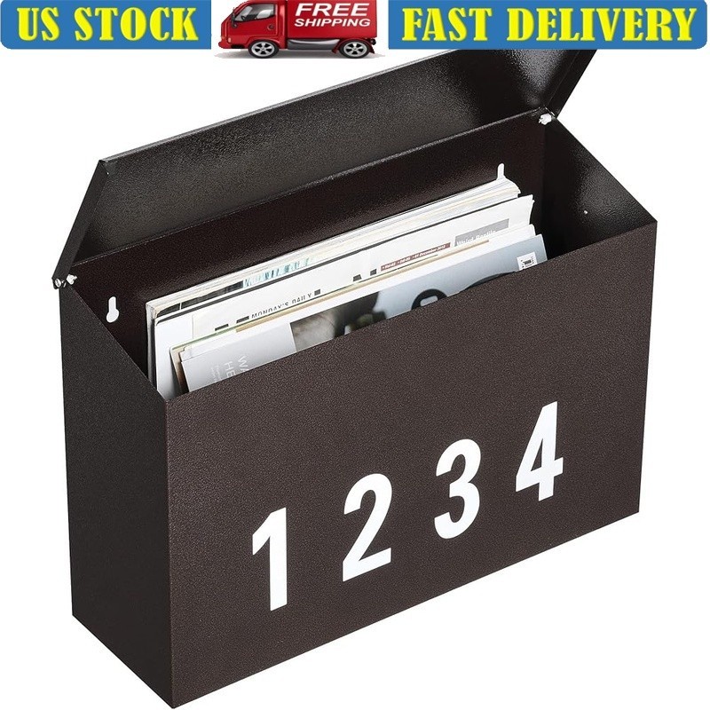 Durable Wall Mount Mailbox W/ Lockable Design Large Capacity Easy Installation