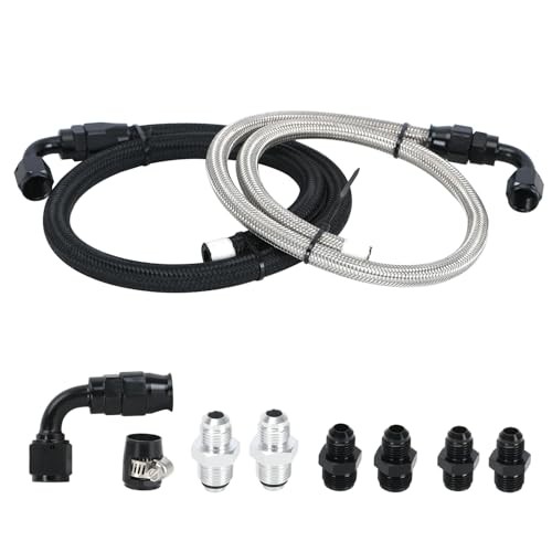 25Inch 6AN Power Steering Pump Hose Kit Compatible with Chevy C10 LS Swap