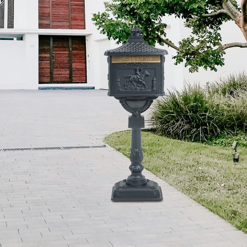 Mail Box Heavy Duty Mailbox Postal Box Security Cast Aluminum Vertical Pedestal gallery