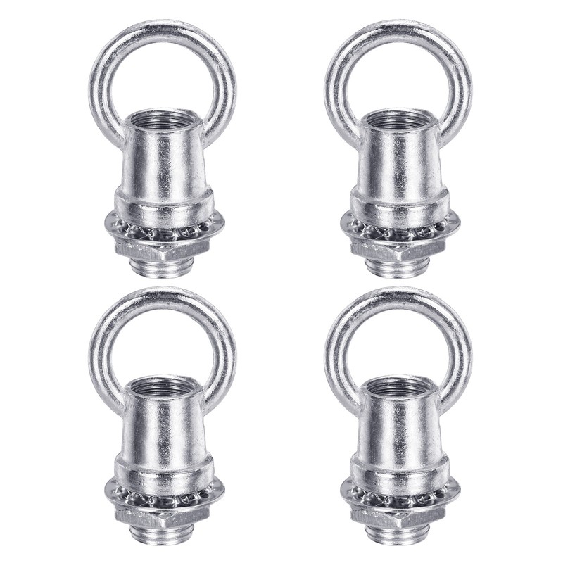 4 Set 8kg M10 1×1.1″ Thread Lifting Eye Nut Holder Hook Ring Silver