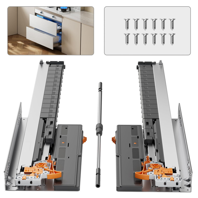 Phwalk 18 Inch Drawer Slides Soft Close Push To Open Heavy Duty Undermount