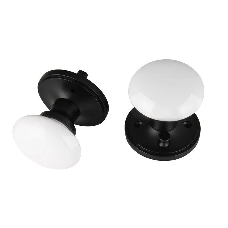NCL White Door Knobs, Keyless Door Handles, Porcelain Door Levers, Interior B…